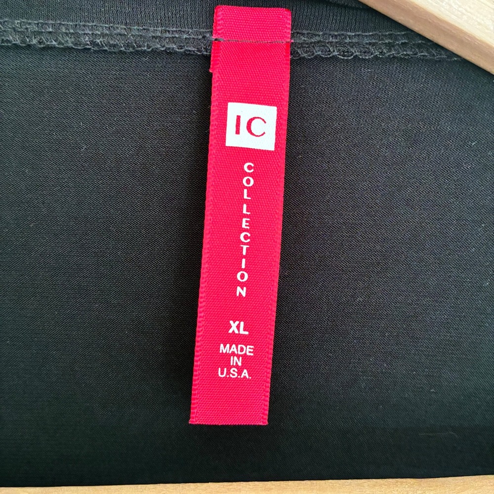 IC Collection Tunic Top Women XL Black 3/4 Sleeve Stretch Classic Minimalist - Picture 7 of 8